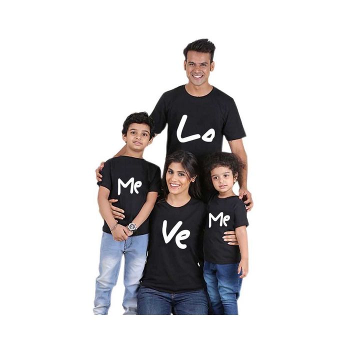 BAWEŁNIANE Koszulki Dla Rodziny Love Me Mama Tata Dziecko