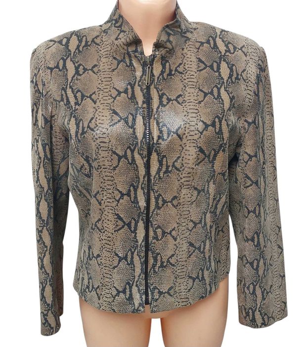 Kurtka 100% naturalna skóra węża pyton ARTE PELLE, R. L/XL