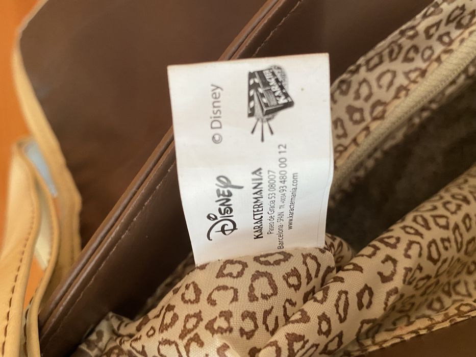 Carteira Mala grande Minnie Mouse Disney castanha e creme