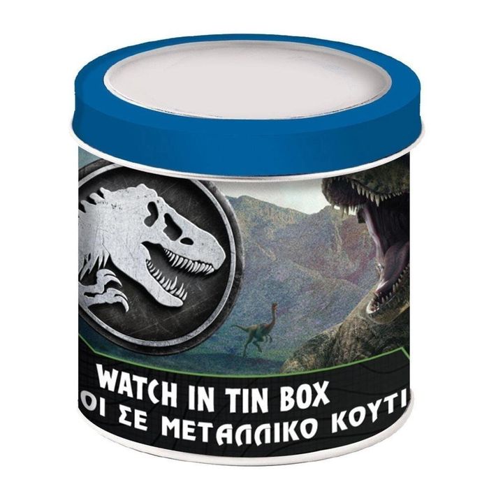 Zegarek analogowy w puszce Jurracis oprawa: metalowa puszka