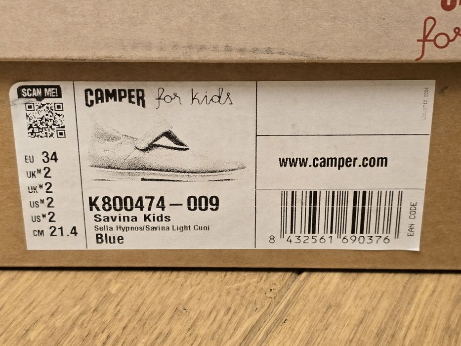 CAMPER Savina Kids Balerinki skórzane r. 34