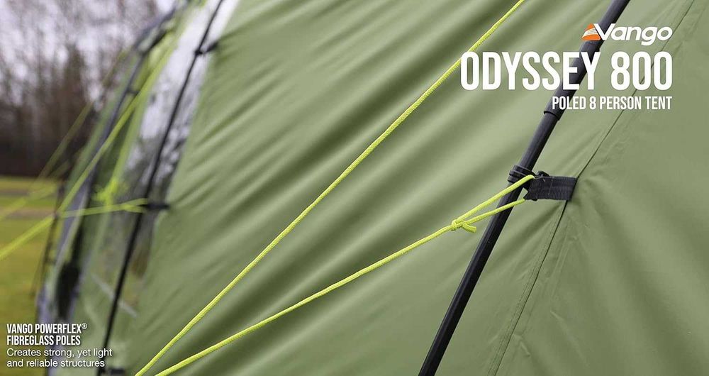 Tenda campismo Vango Odyssey 800 Tent, Quartos para 8x adultos + sala