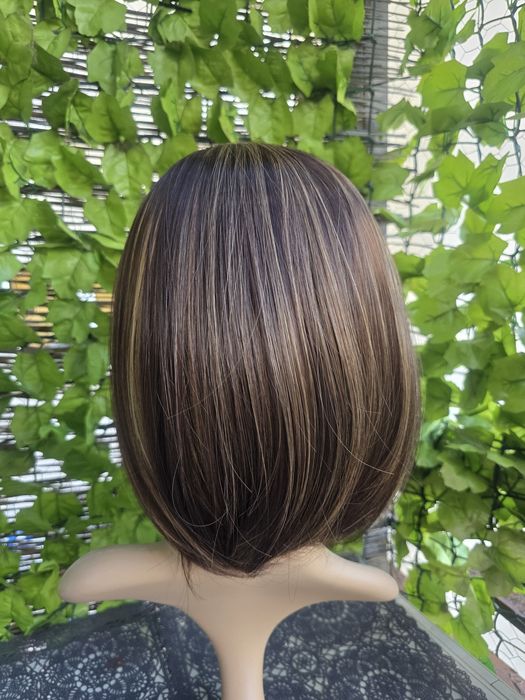 Peruka long bob brązowa, baleyage