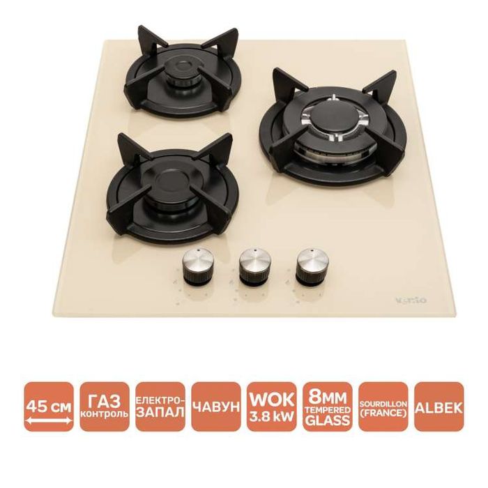 Вбудована газова варочна поверхня Ventolux варильна вмонтована плита