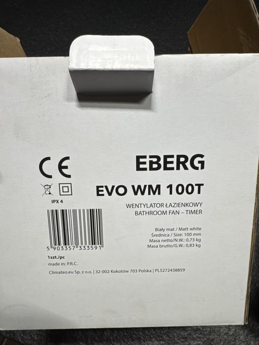 Wentylator łazienkowy Eberg Evo WM 100T