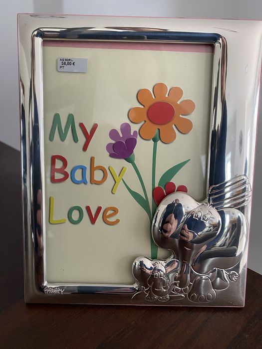 Moldura infantil prata Nova