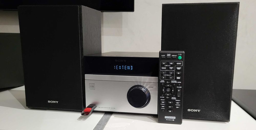 SONY mikrowieża FM RDS, DAB+, CD, mp3, BT, USB - głośniki i pilot ...