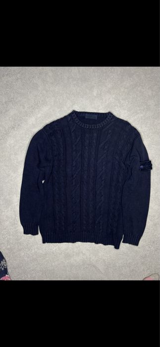 свитер stone island винтаж оригинал редкая линейка с синим патчем L