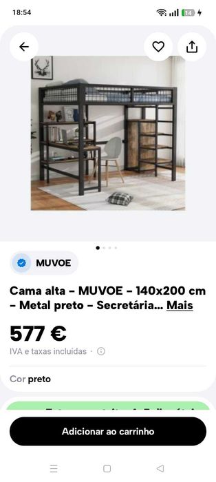 Cama mezamine com secretária