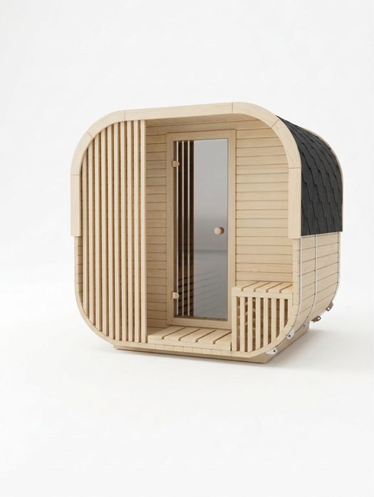 Sauna Quadro Linea ogrodowa do samodzielnego montażu 200x240 cm z przedsionkiem