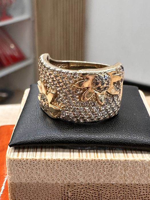 Złoty pierścionek z cyrkoniami próba 585