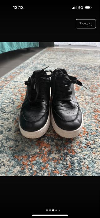 Sneakersy Deichmann dziewczęce 39 czarne skóra ekologiczna