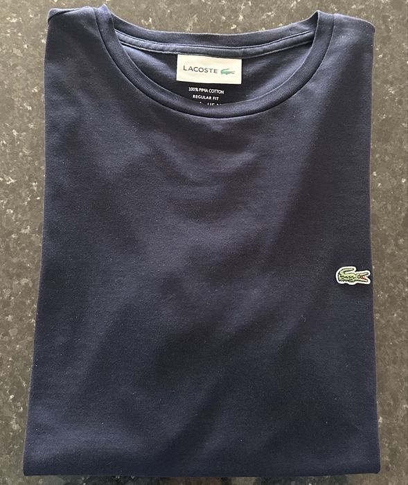 T-shirt algodão pima premium azul marinho Lacoste