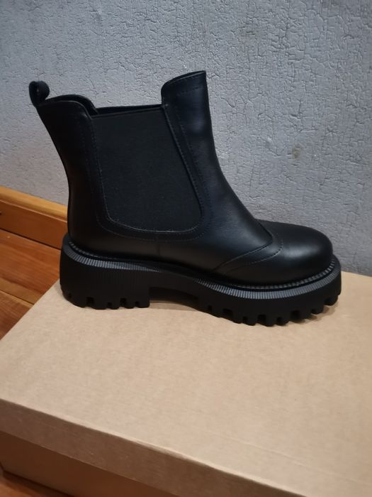 Зимние кожаные ботинки челси, размер 37