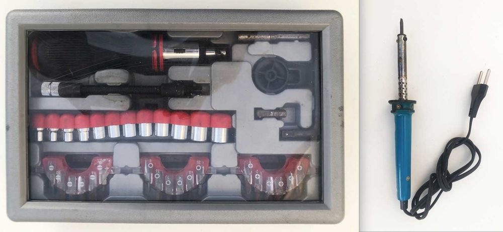 Caixa ferramenta com Bits e Chaves de caixa + Oferta 1 ferro soldar