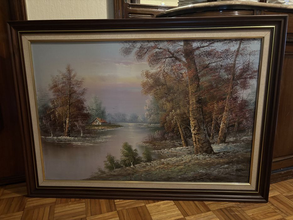 Quadro paisagem com moldura