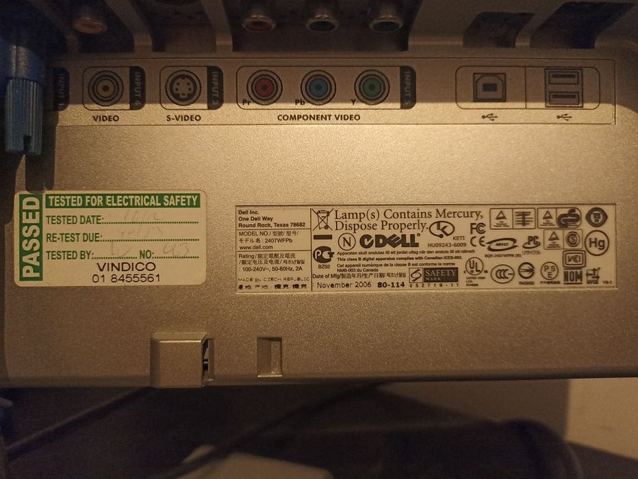 Monitor 24" Dell 2407WFPb– 1920×1200