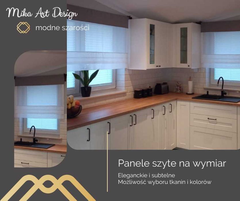 Panele okienne, firany, atrapy rzymskie, ekrany szyte na wymiar, na Twoje okno, duży wybór modeli i tkanin Łódź i okolice