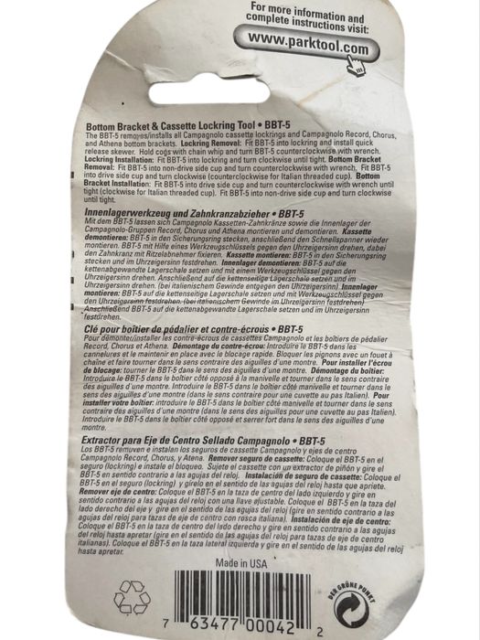 Klucz do kaset Campagnolo Park Tool USA BBT-5 FV / 070-006