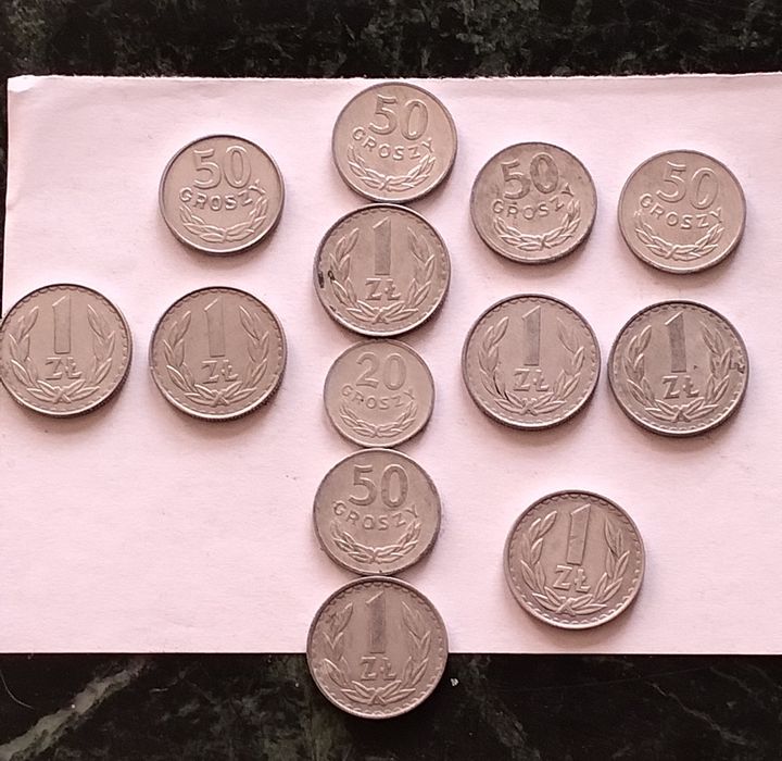 Monety z PRL-u z obiegu .