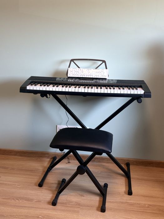 Keyboard Pianino Organy MK-2102 USB Duży zestaw STATYW SIEDZISKO NAKLEJKI