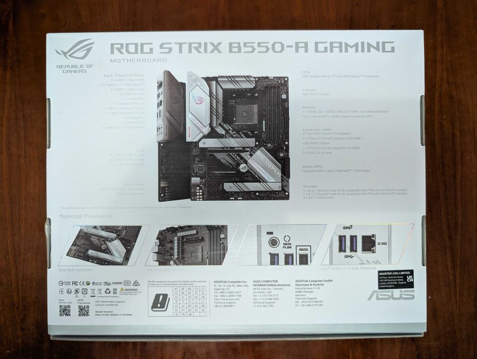ASUS ROG STRIX B550-A GAMING + Ryzen 7 5800X + GSKILL DDR4 32GB 3600Mhz