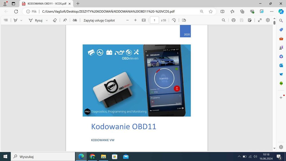 ZESZYT KODOWAŃ VCDS VW Audi Skoda Seat Grupa VAG Obd11 Vcp Adaptacje
