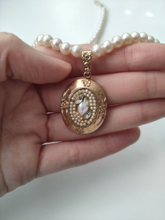 Naszyjnik Vintage, Unikat, retro Napier USA, perły, elegancki