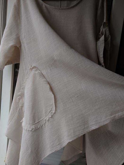 Туника  летняя хлопковая асимметричная размер 50-52-54 бавовна