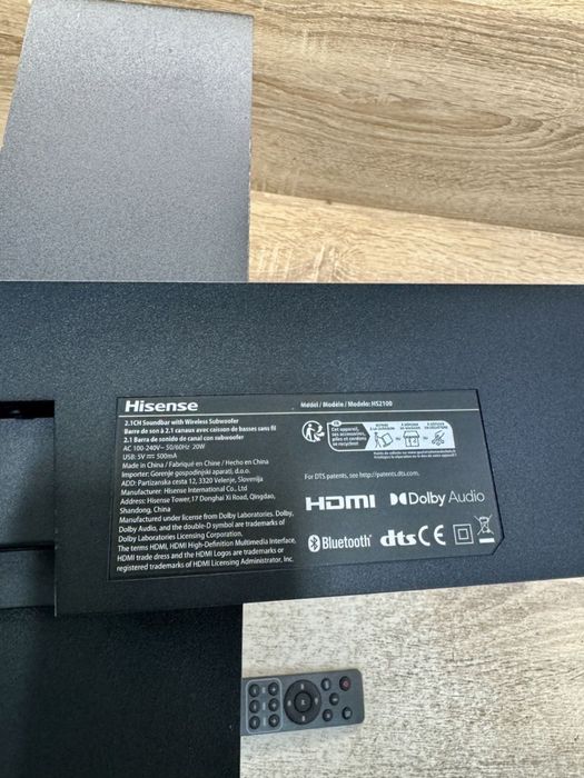 Саундбар звукова панель Hisense HS2100