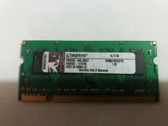 2 memorias ram de 1g para Portateis