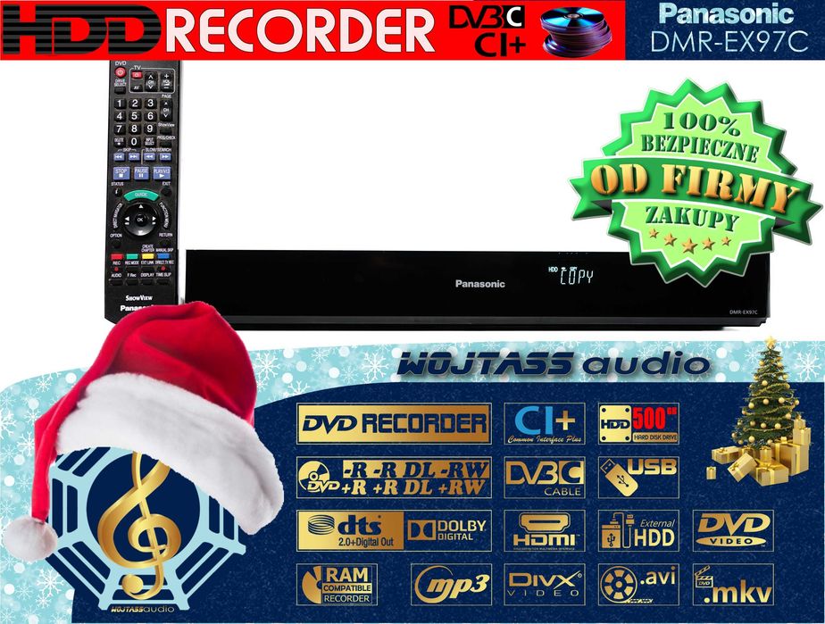 Nagrywarka HDD 500 GB Panasonic DMR-EX97C slot CI+ na moduł  DivX
