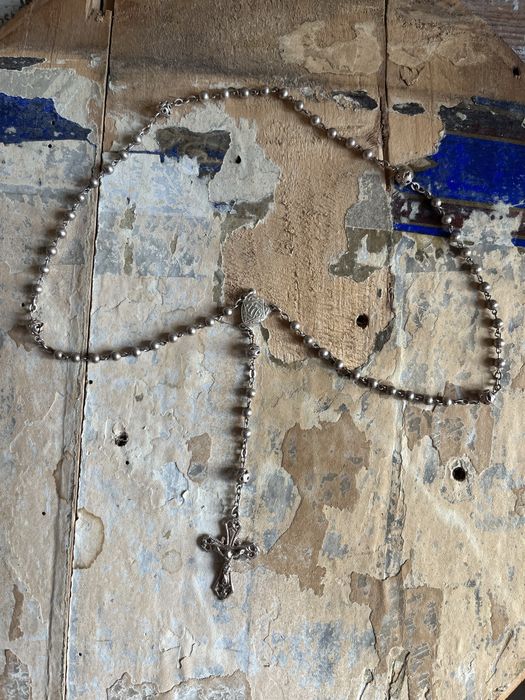 Stary srebrny różaniec pocz.XX wieku