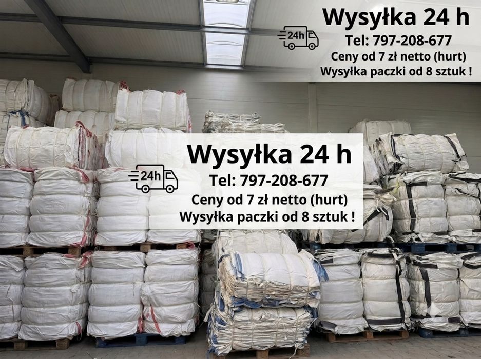 Mocne worki BIG BAG bigbagi bigbegi z uchwytami 95/95/160 cm
