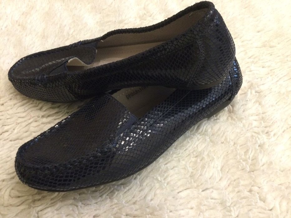 Mokasyny granatowe skóra naturalna rozm. 38