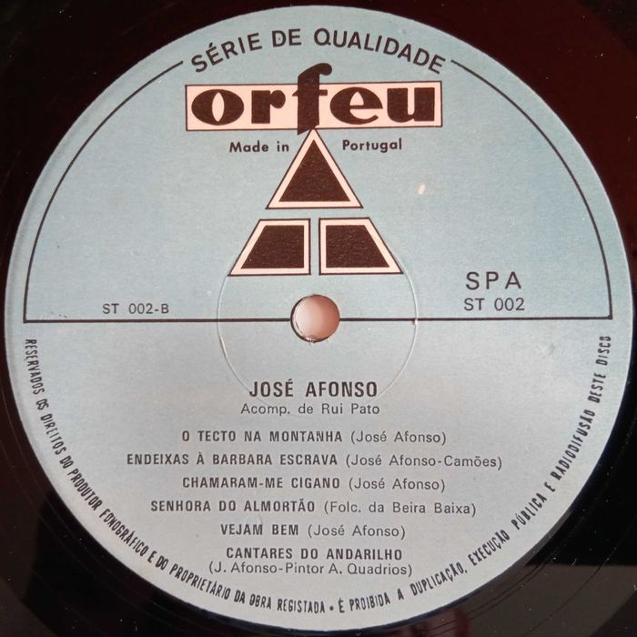José Afonso	- - - - -		Cantares do Andarilho	- - - - -	LP