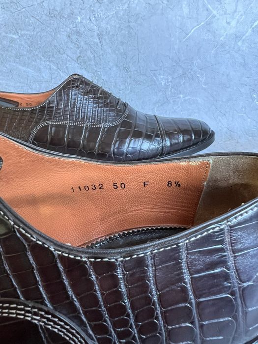 Santoni туфли мужские кожа крокодила 42.5