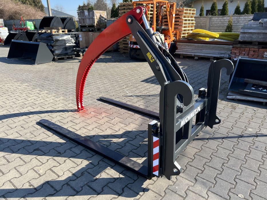 Chwytak do kłód bel drewna drzewa pazur docisk teleskopowy widła 180cm