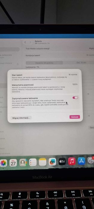 Macbook air 13 M1 (2020) Różowy 8GB/256GB Kondycja 100% + Magic Mouse