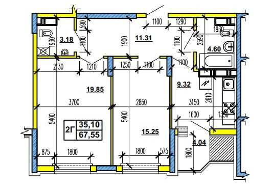 Продаж 2к квартири Центр Черкаси Новобудова
