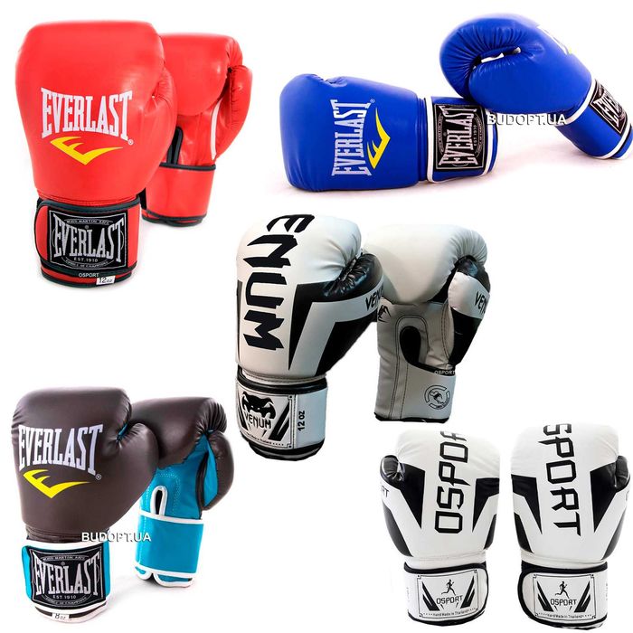 Боксерські рукавички Everlast 8-10-12 унцій для боксу/тренувань/дітей|Боксерские перчатки VENUM унций для бокса/спарринга/единоборств/тайского бокса