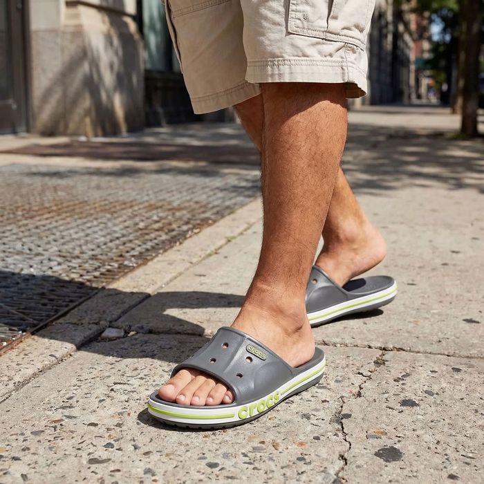 Оригінал Слайди Crocs Bayband Slide Charcoal сірі чоловічі крокси