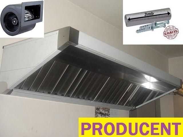 Okap gastronomiczny S 250x70x40 Każdy WYMIAR Filtr MegaTurbina Wysyłka