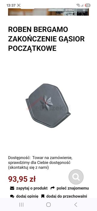 Zakończenia gąsiora Robena