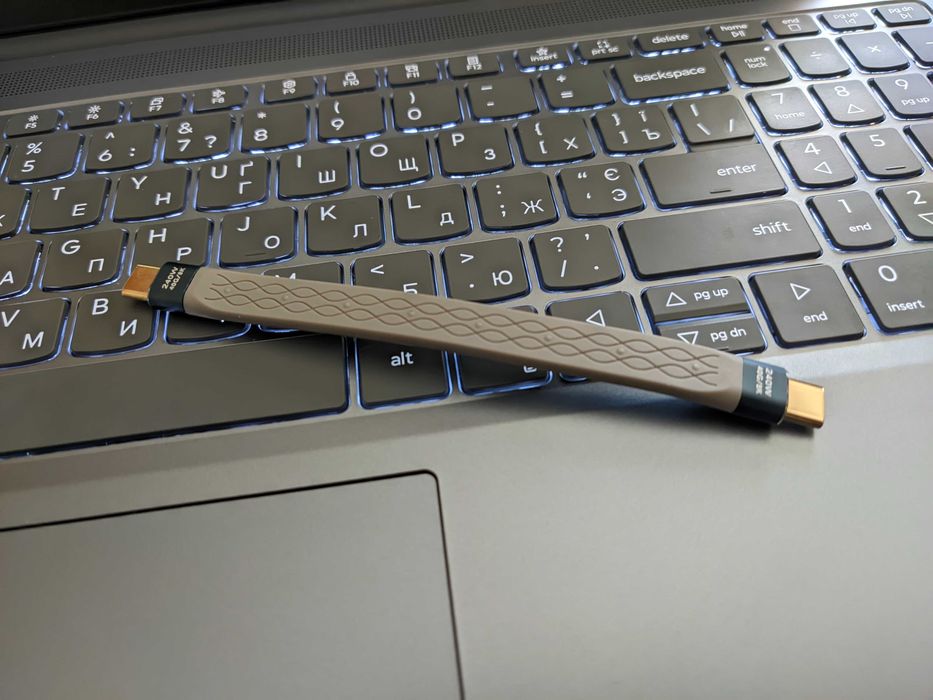 Короткий кабель Type-C – Type-C 13 см, 240 Вт, 40 Гбіт/с, 8K