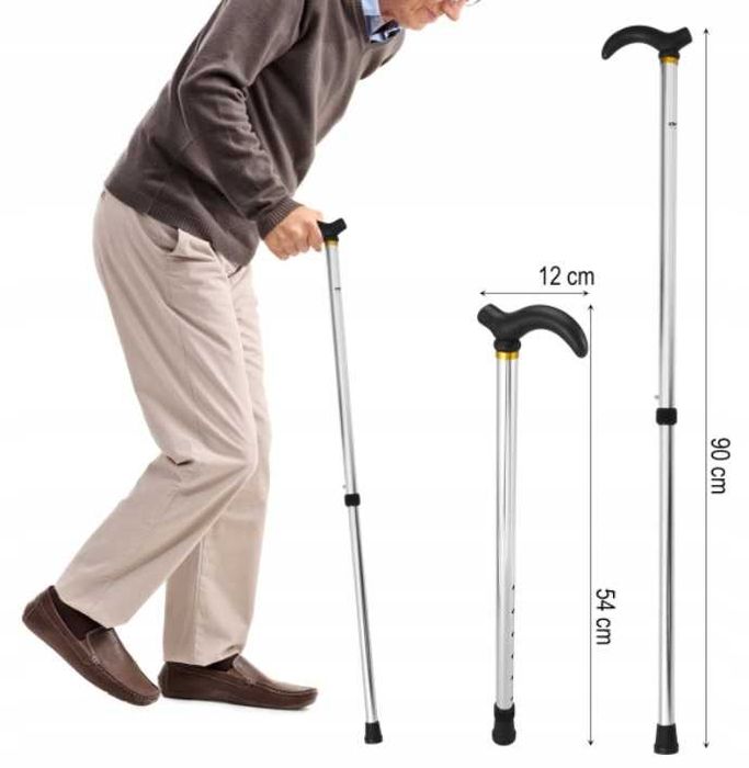 LASKA INWALIDZKA Ortopedyczna teleskopowa aluminium SKŁADANA 75 - 90cm