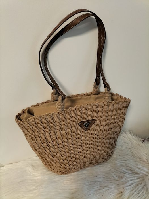 Torebka koszyk na lato wakacje w stylu Boho wysokość 28 cm szerokość 4