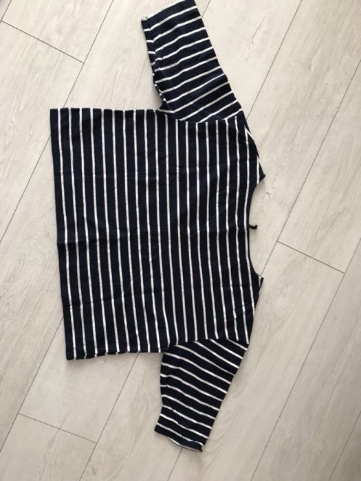 Crop top krótka bluzka paski Stradivarius