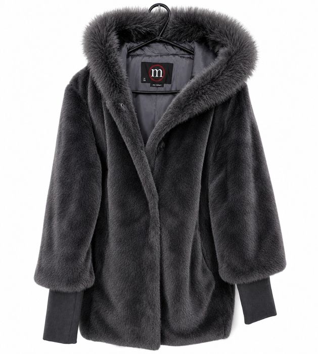 MONNARI kurtka zimowa futerko szara grafit XL 42/44