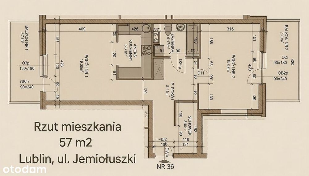2 pokoje | 2 balkony | stan deweloperski